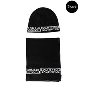Armani Exchange Black Marabou Scarf for Men