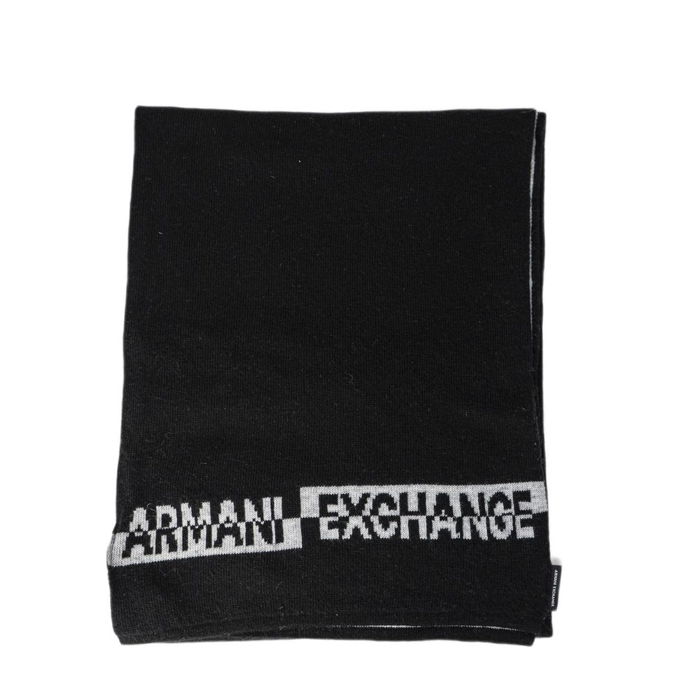 Armani Exchange Black Marabou Scarf for Men