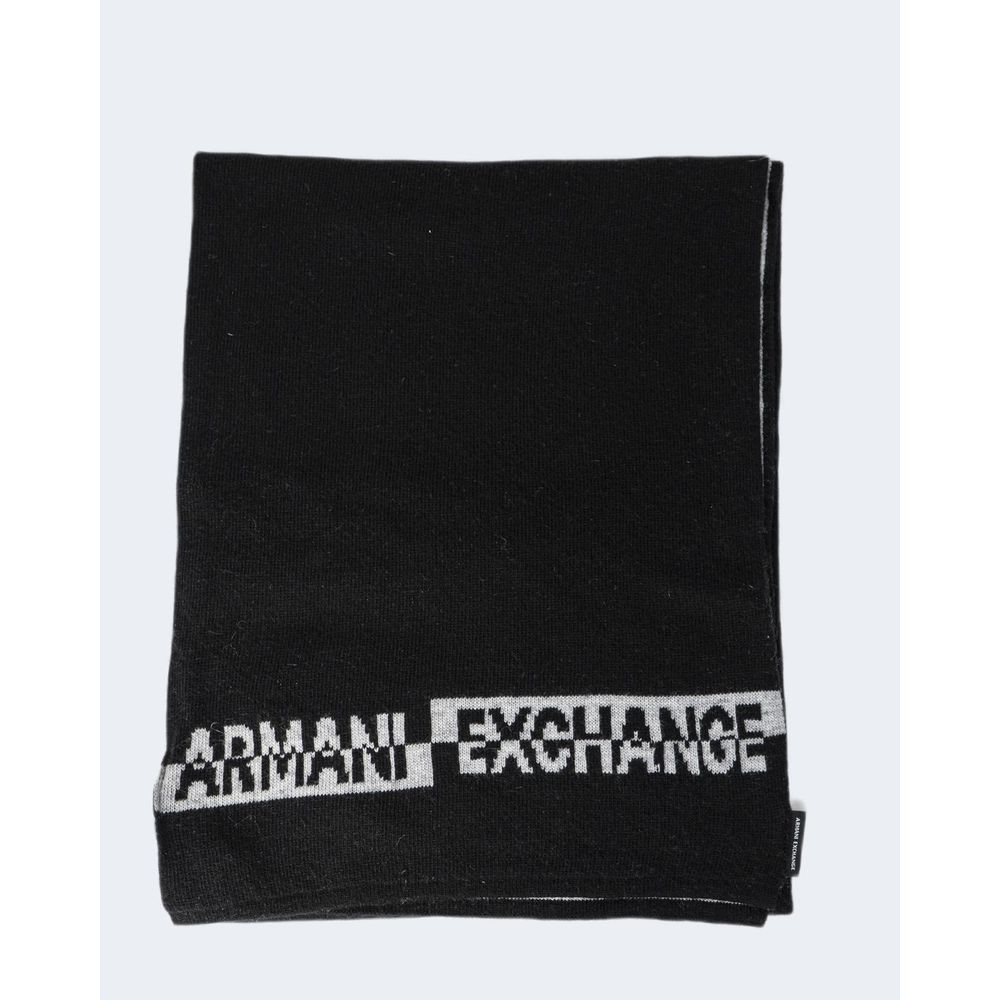 Armani Exchange Black Marabou Scarf for Men