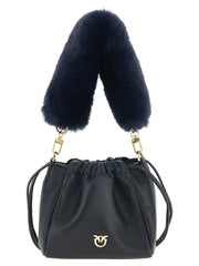 PINKO Blue Lambskin Shoulder Bag