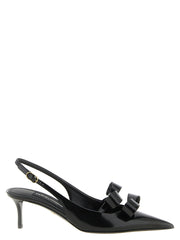 Dolce & Gabbana Black Calfskin Mid Heel Pumps