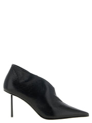 LE SILLA Black Nubuc Leather Ankle Boots