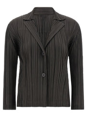 PLEATS PLEASE ISSEY MIYAKE Gray Polyester Blazer