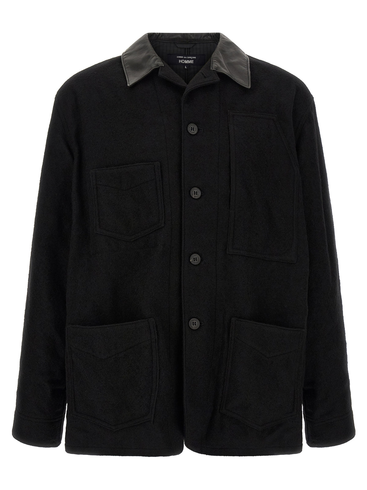 Comme Des Garçons Black Wool Full-Length Jacket