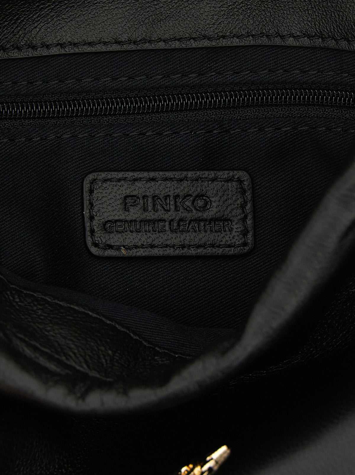PINKO Black Lambskin Shoulder Bag
