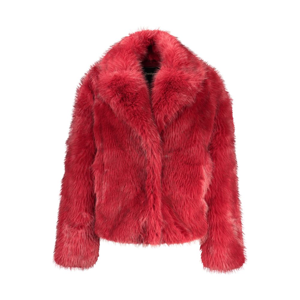 Desigual Red Polyester Full-Length Jacket