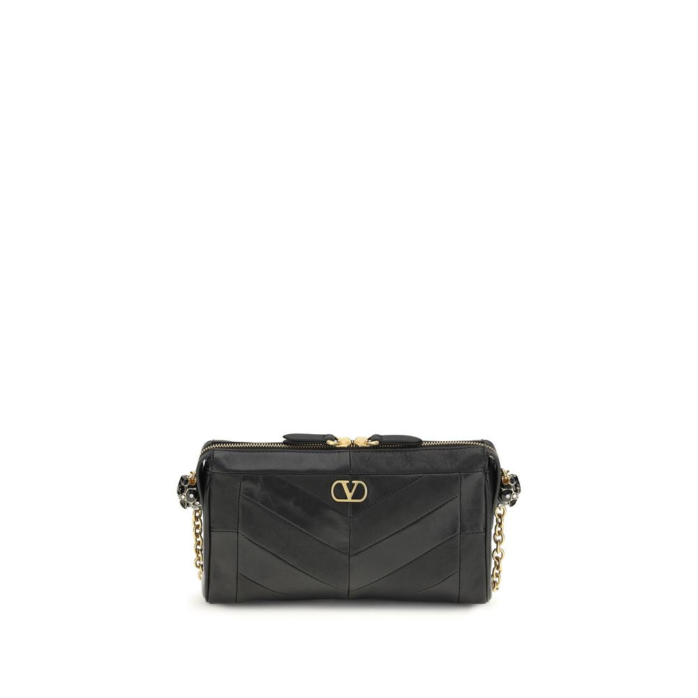 Valentino Garavani Black Napa Leather / Calf Bos Taurus Shoulder Bag for Women