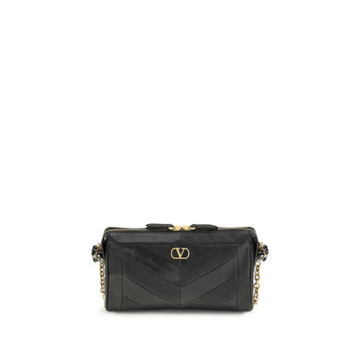 Valentino Garavani Black Napa Leather / Calf Bos Taurus Shoulder Bag for Women