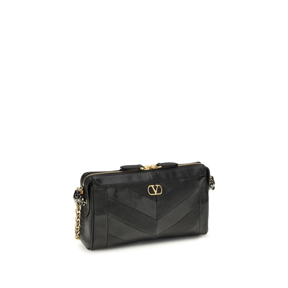 Valentino Garavani Black Napa Leather / Calf Bos Taurus Shoulder Bag for Women