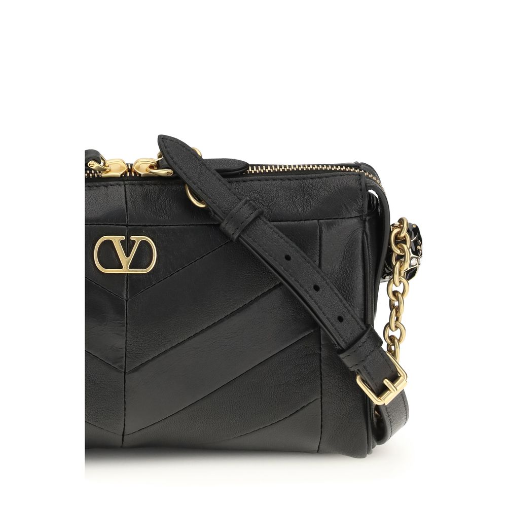 Valentino Garavani Black Napa Leather / Calf Bos Taurus Shoulder Bag for Women
