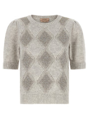 Twinset Gray Marabou Cardigan