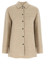 'S Max Mara Beige Virgin Wool Shell Jacket