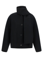 'S Max Mara Black Wool Full-Length Jacket