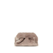 THEMOIRè Beige Faux Fur Clutch Bag
