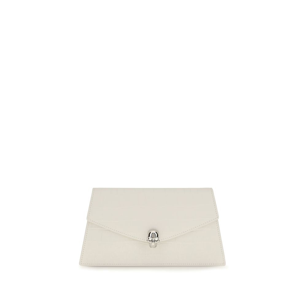 Alexander McQueen White Calf Leather Bos Taurus Clutch Bag