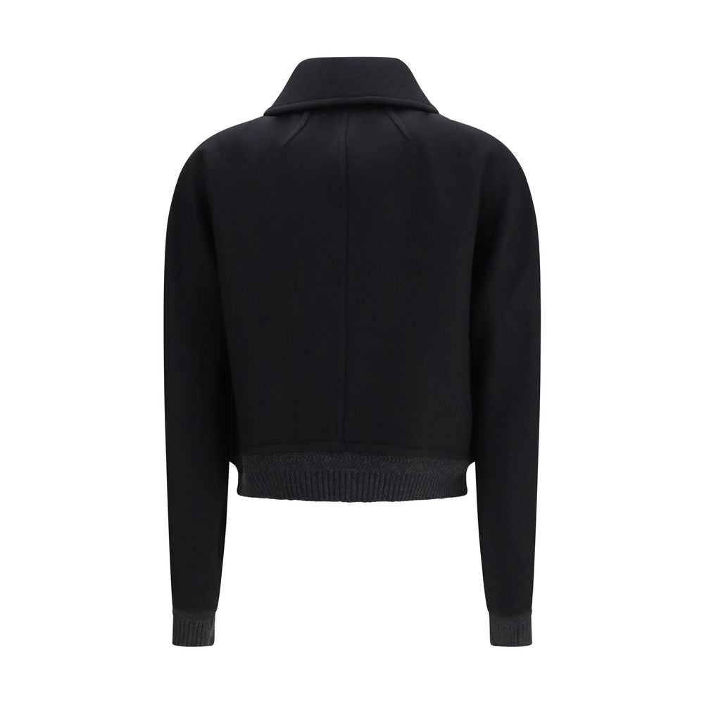 Ami Paris Black Wool Oves Aries Bomber