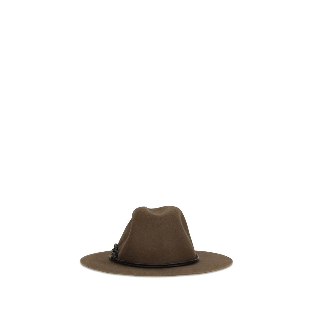 Brunello Cucinelli Brown Eco Fabric Fedora for Women