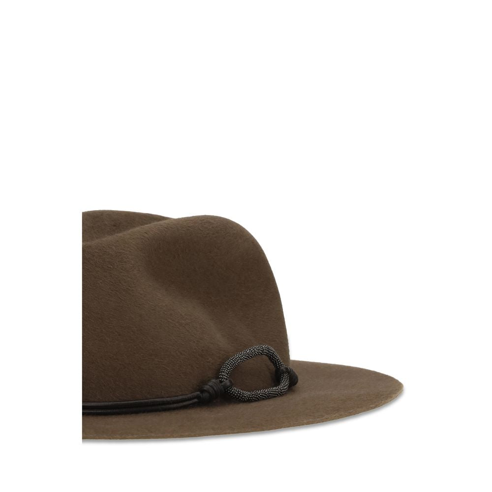 Brunello Cucinelli Brown Eco Fabric Fedora for Women