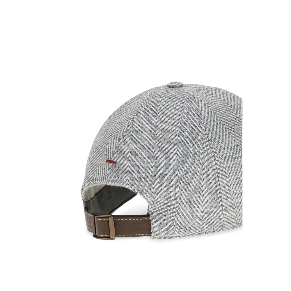 Brunello Cucinelli Gray Wool Oves Aries Cap (Baseball Hat) for Men
