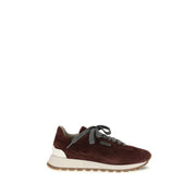 Brunello Cucinelli Bordeaux Calf Leather Bos Taurus Athletic Sneakers