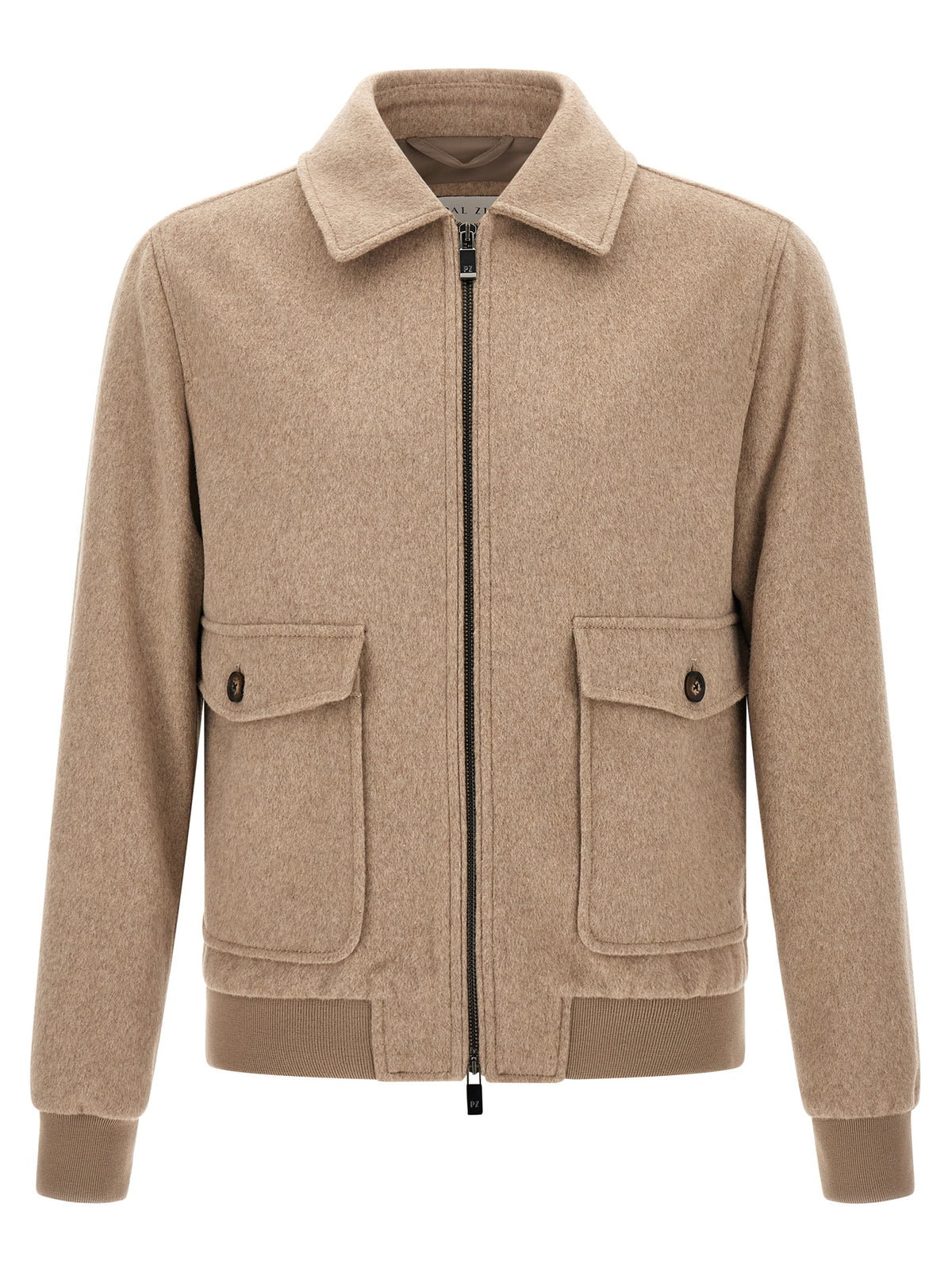 Pal Zileri Beige Wool Full-Length Jacket