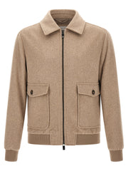 Pal Zileri Beige Wool Full-Length Jacket