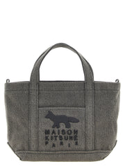 Maison Kitsuné Gray Cotton Tote Bag
