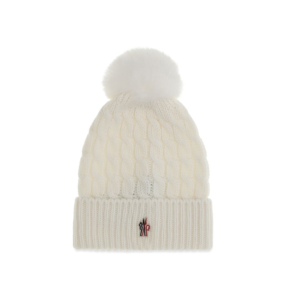 Moncler Grenoble White Wool Oves Aries Beanie for Women