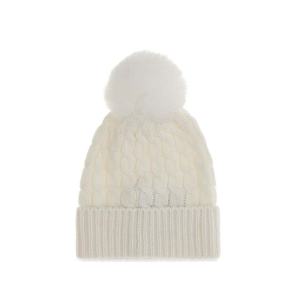Moncler Grenoble White Wool Oves Aries Beanie for Women