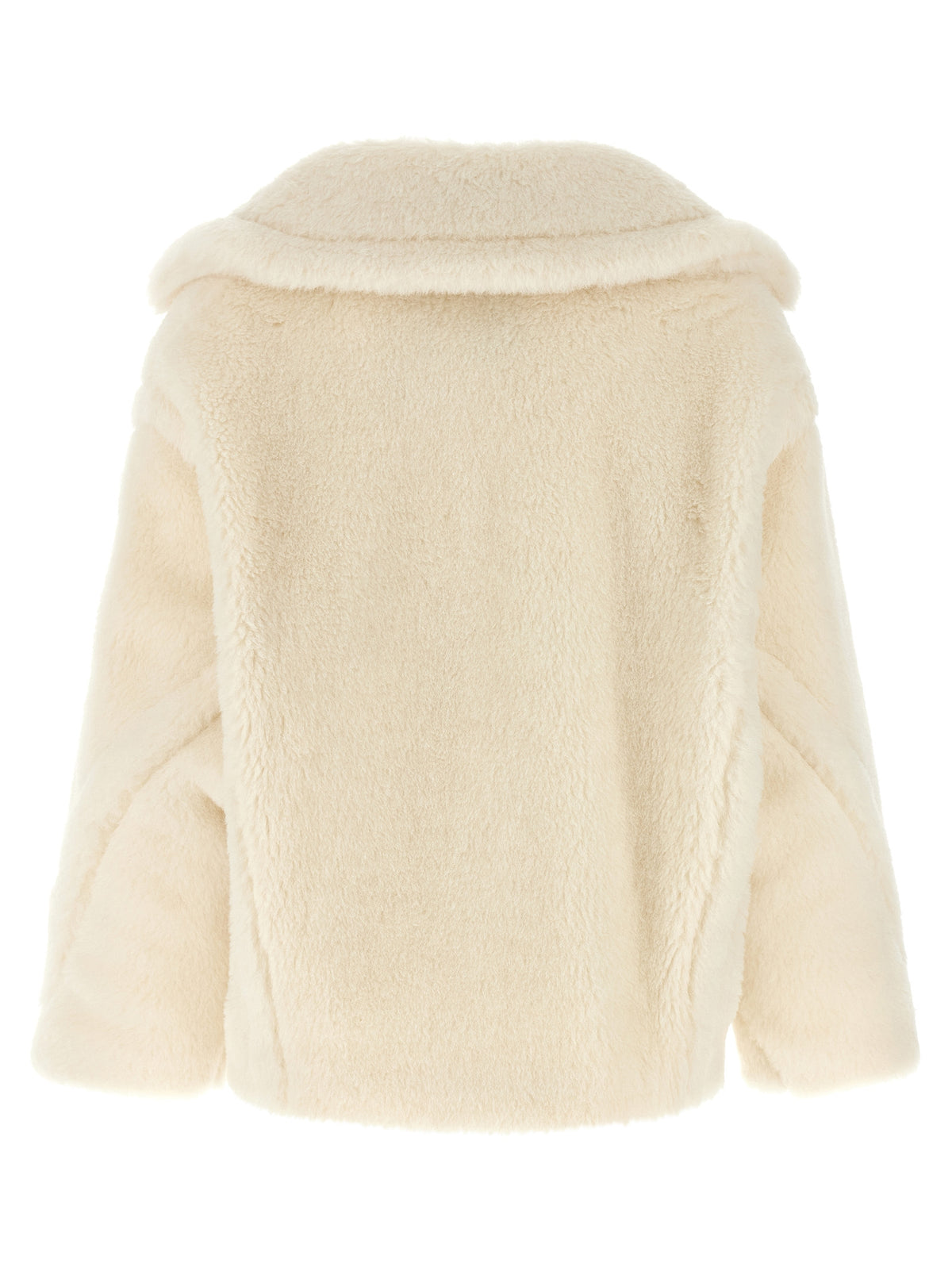 Max Mara White Alpaca Leather Coat for Women
