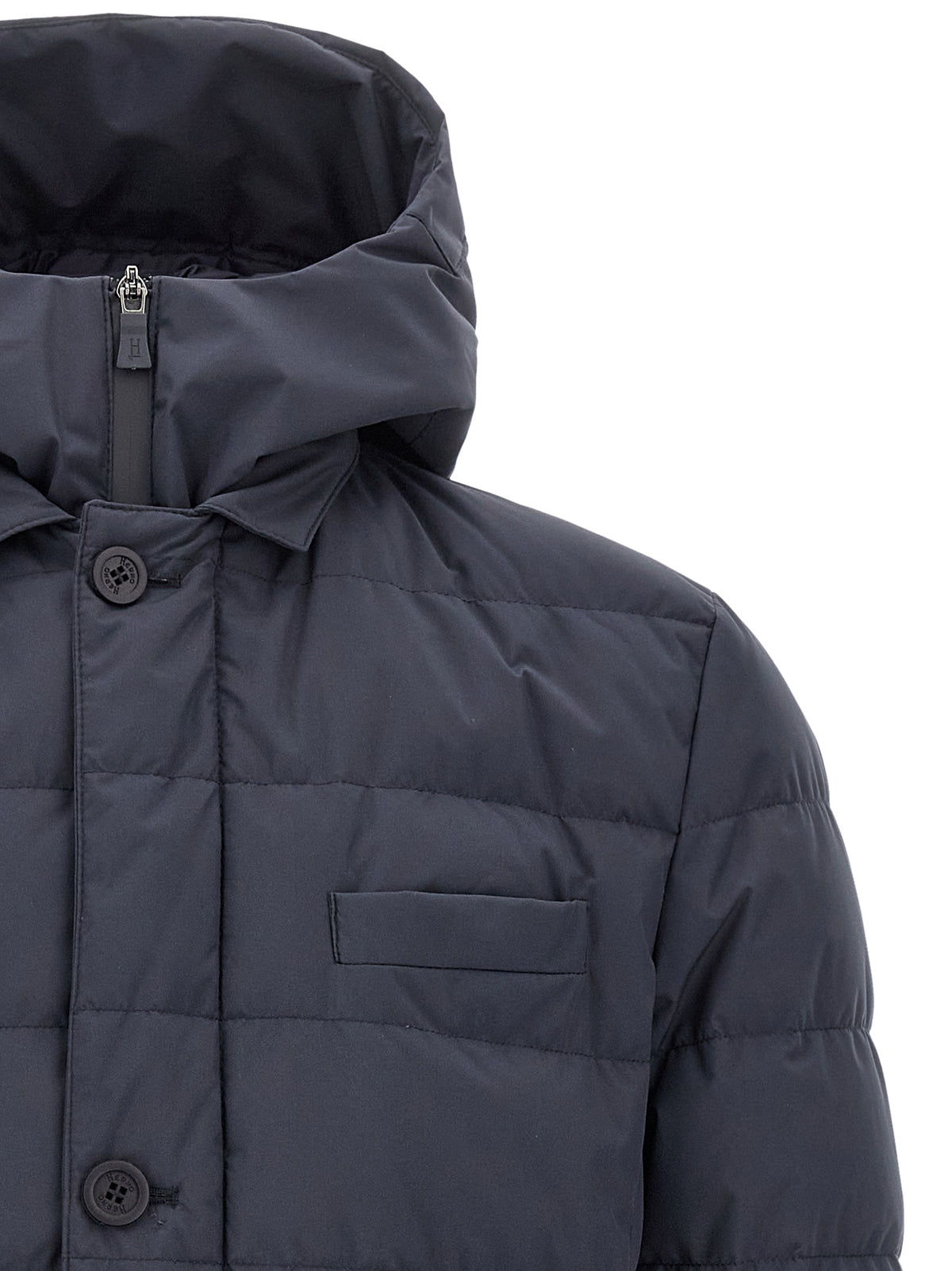 Herno Blue Polyester Full-Length Jacket for Men