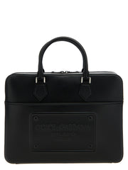 Dolce & Gabbana Black Lamb Leather Tote Bag