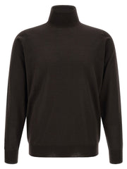 JOHN SMEDLEY Brown Merino Wool Cardigan