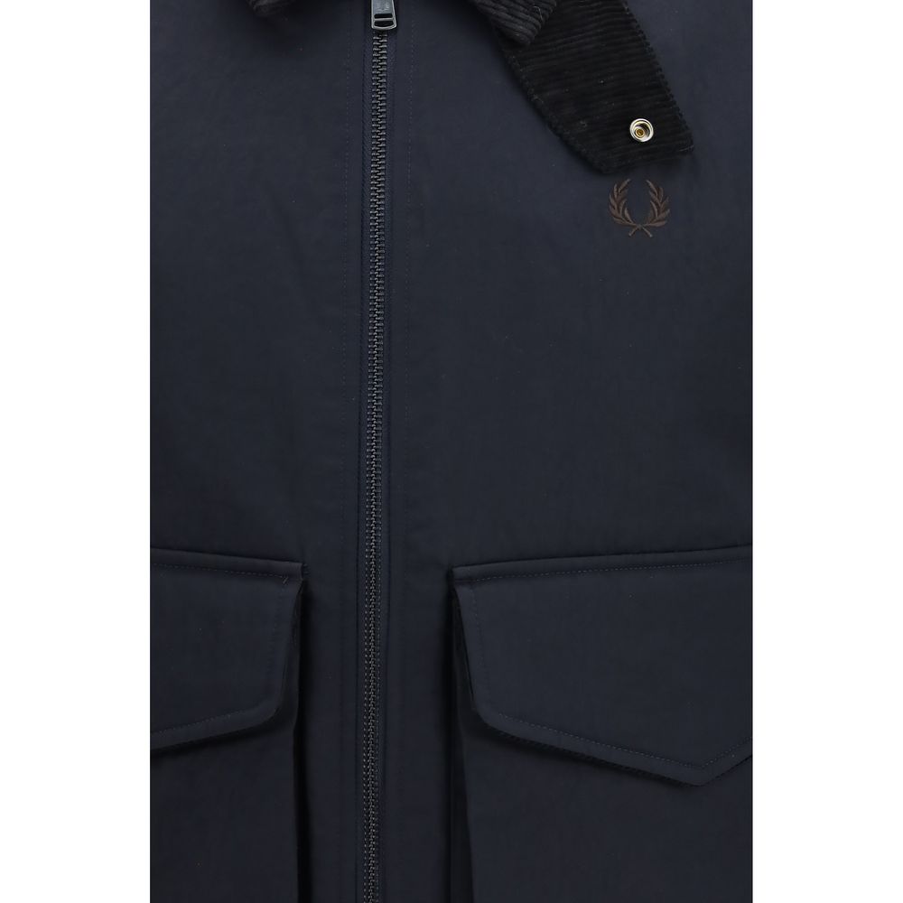 Fred Perry Blue Recycled Polyamide Full-Length Jacket for Men