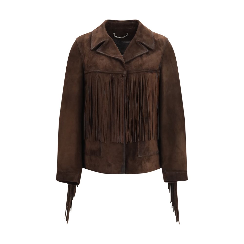 Golden Goose Brown Suede Leather Leather Jacket for Women