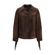 Golden Goose Brown Suede Leather Leather Jacket for Women