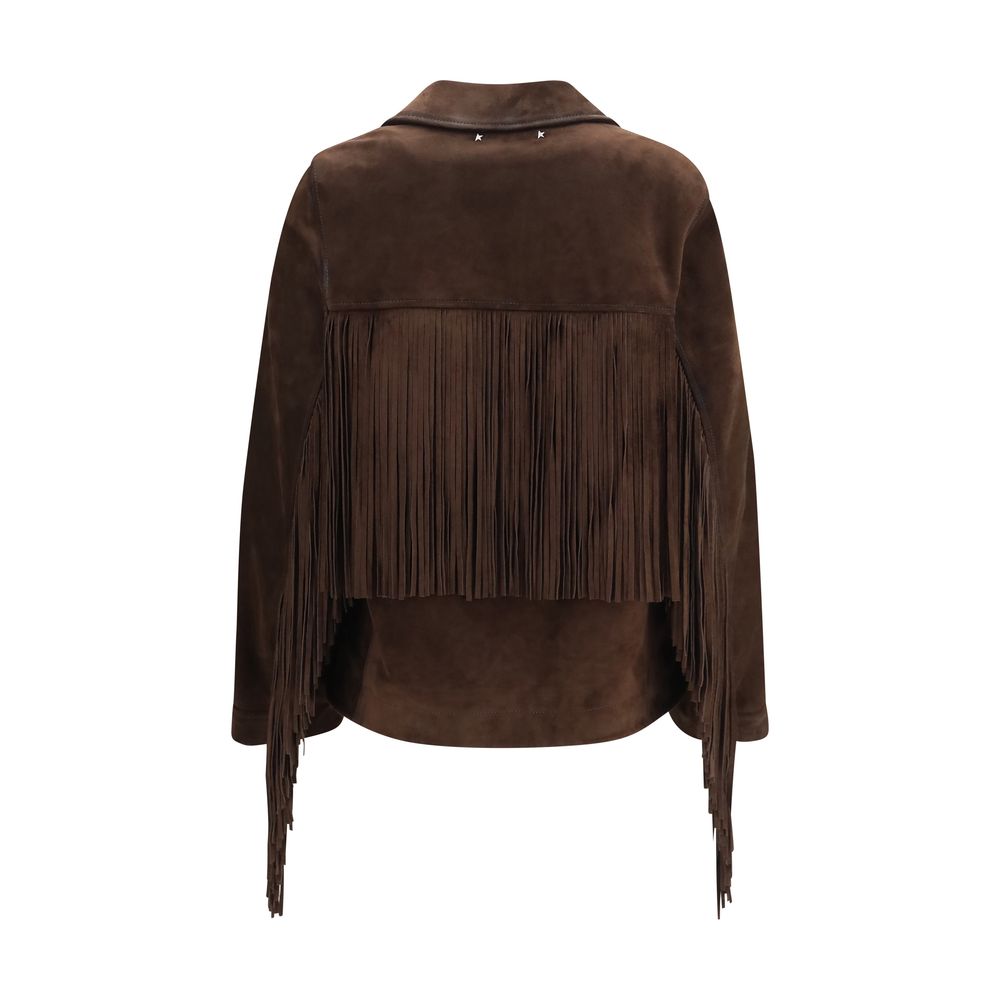 Golden Goose Brown Suede Leather Leather Jacket for Women