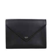 Ferragamo Black Leather Clutch Bag