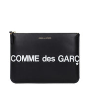Comme des Garçons Black Leather Clutch Bag for Women