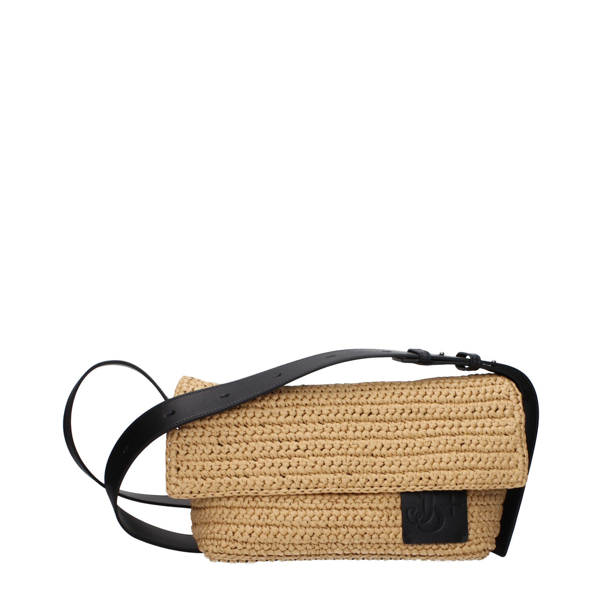 JIL SANDER Beige Raffia Crossbody Bag for Women