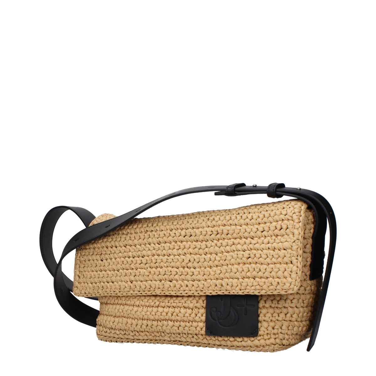 JIL SANDER Beige Raffia Crossbody Bag for Women