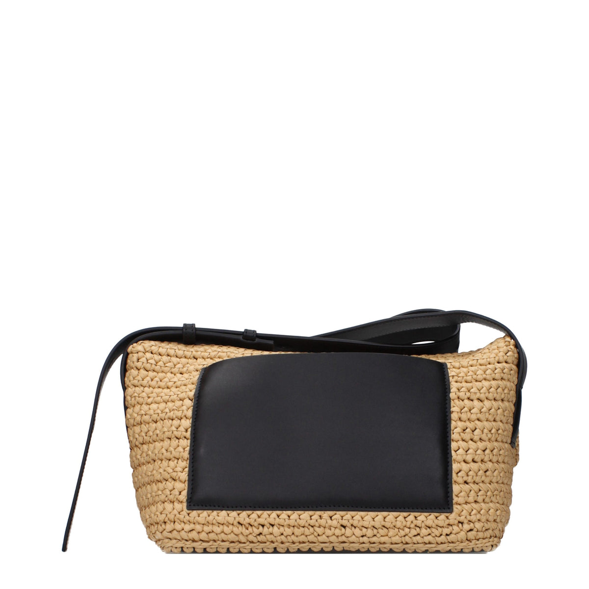JIL SANDER Beige Raffia Crossbody Bag for Women