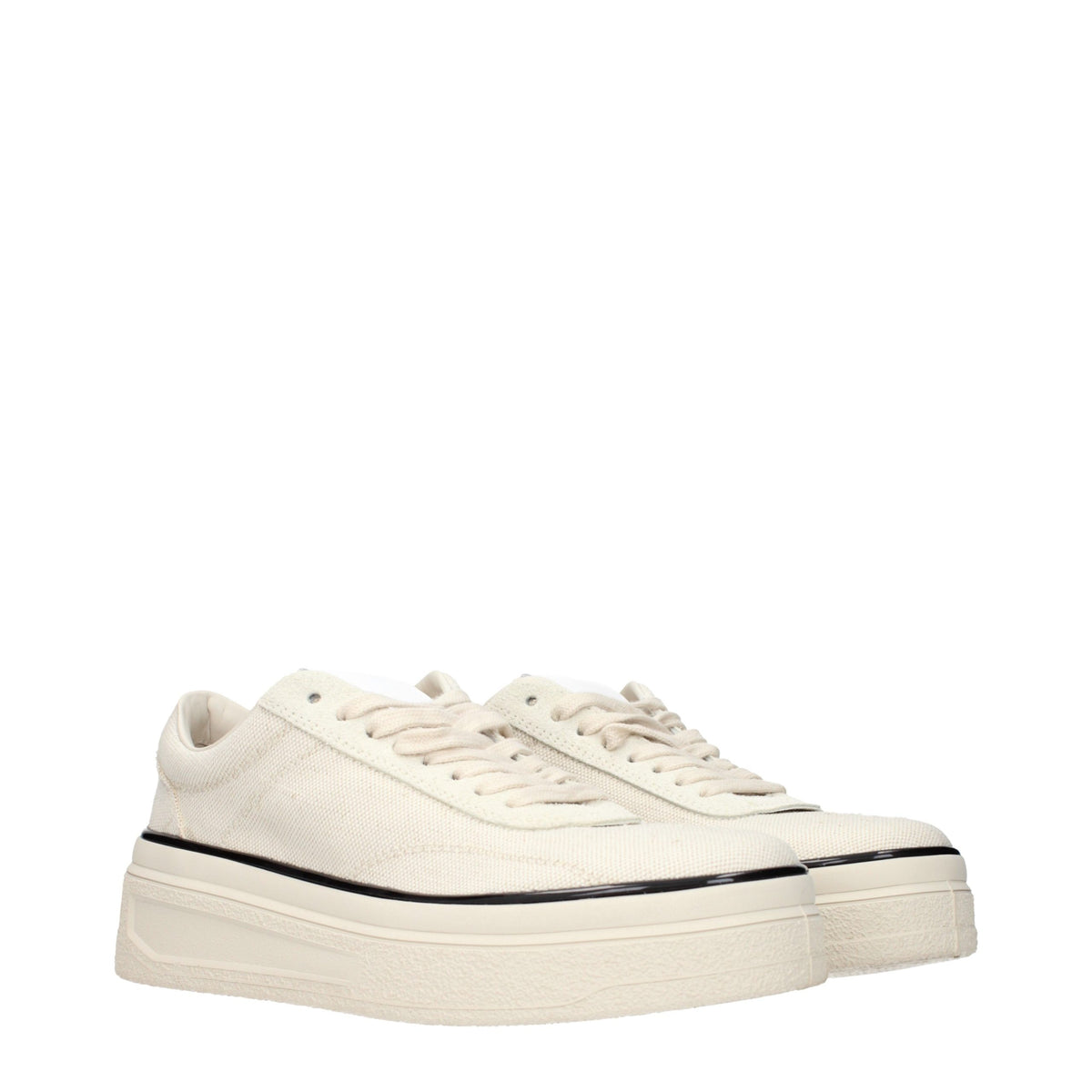 JIL SANDER Beige Fabric Platform Sneakers for Men