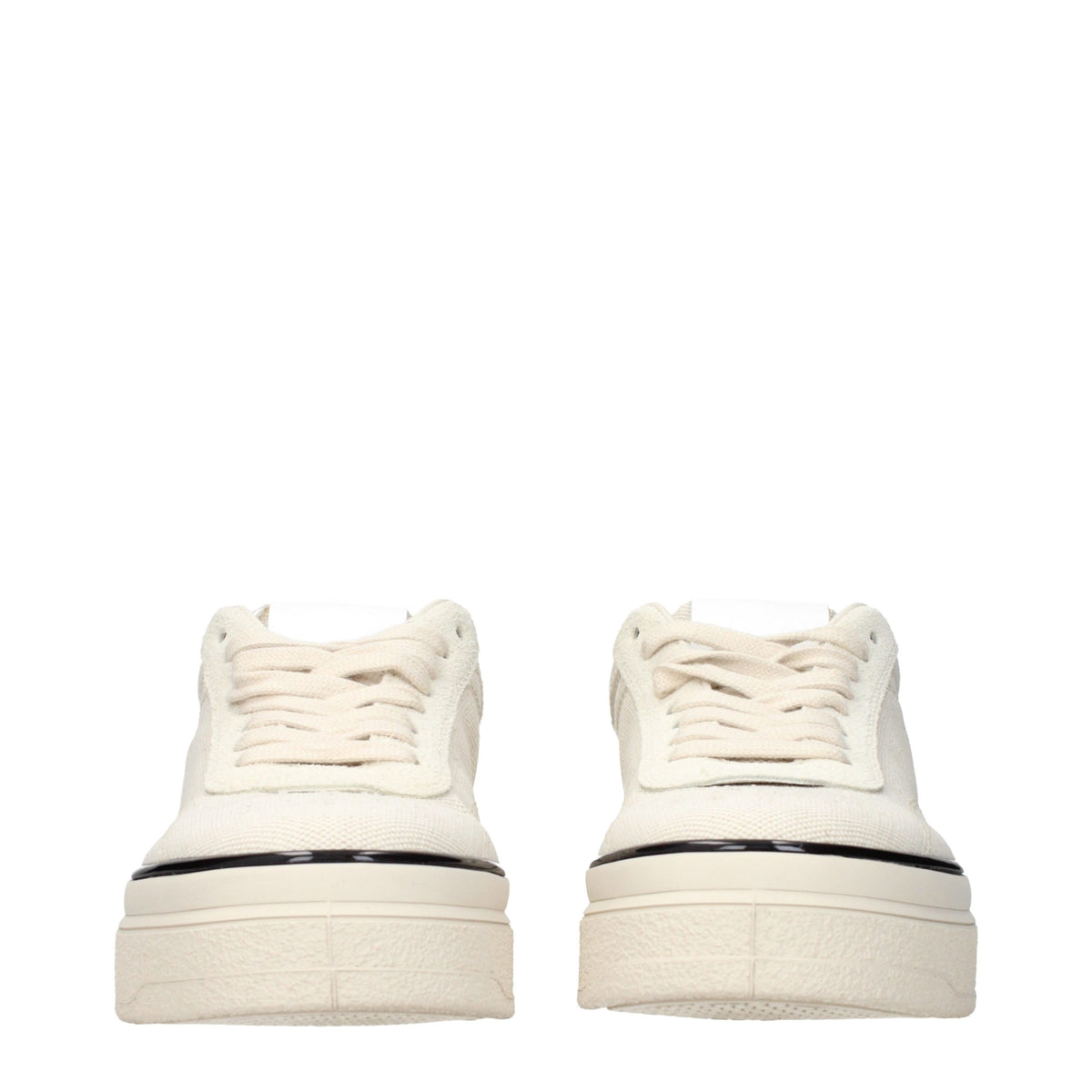 JIL SANDER Beige Fabric Platform Sneakers for Men