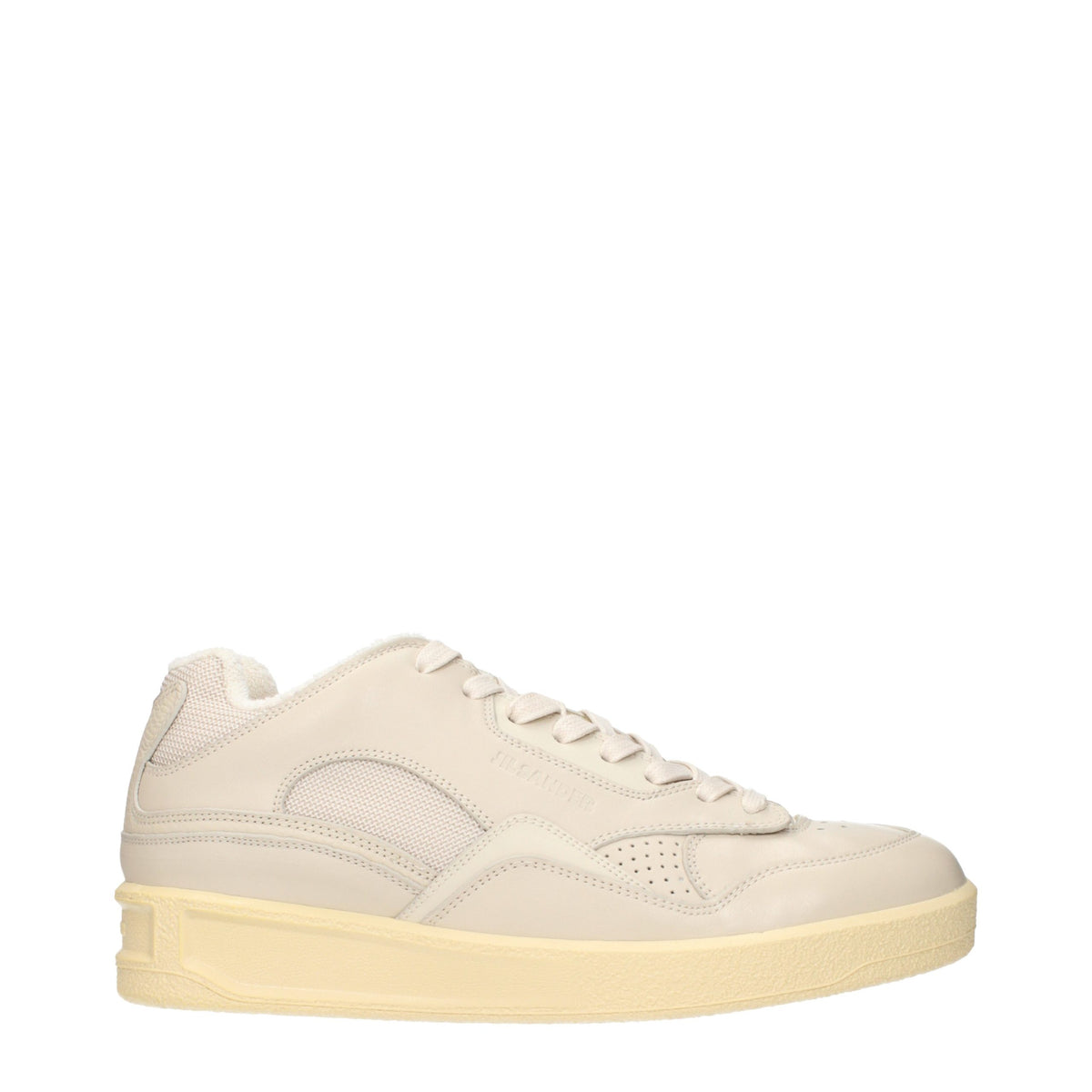 JIL SANDER Beige Leather Low Top Sneakers for Men