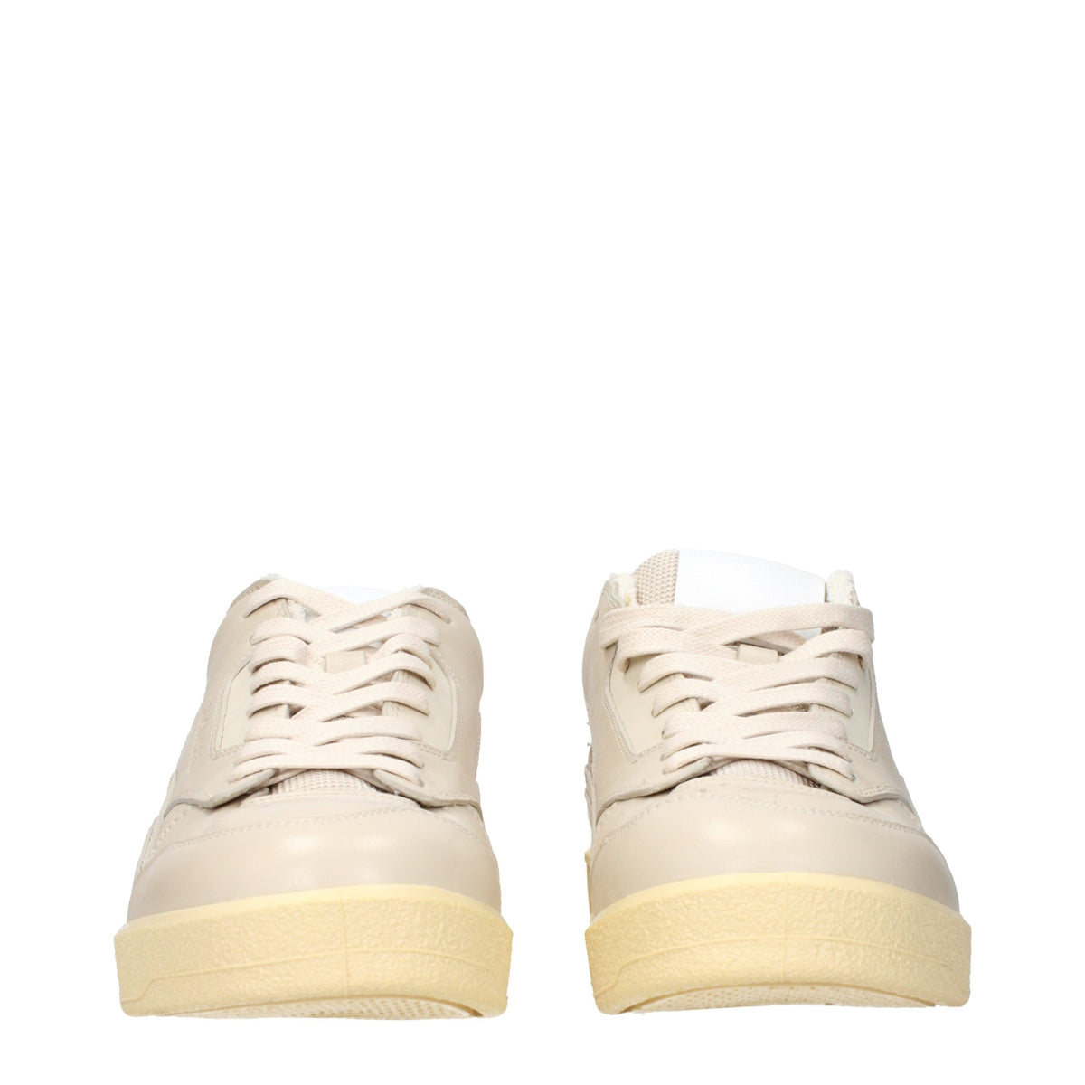 JIL SANDER Beige Leather Low Top Sneakers for Men