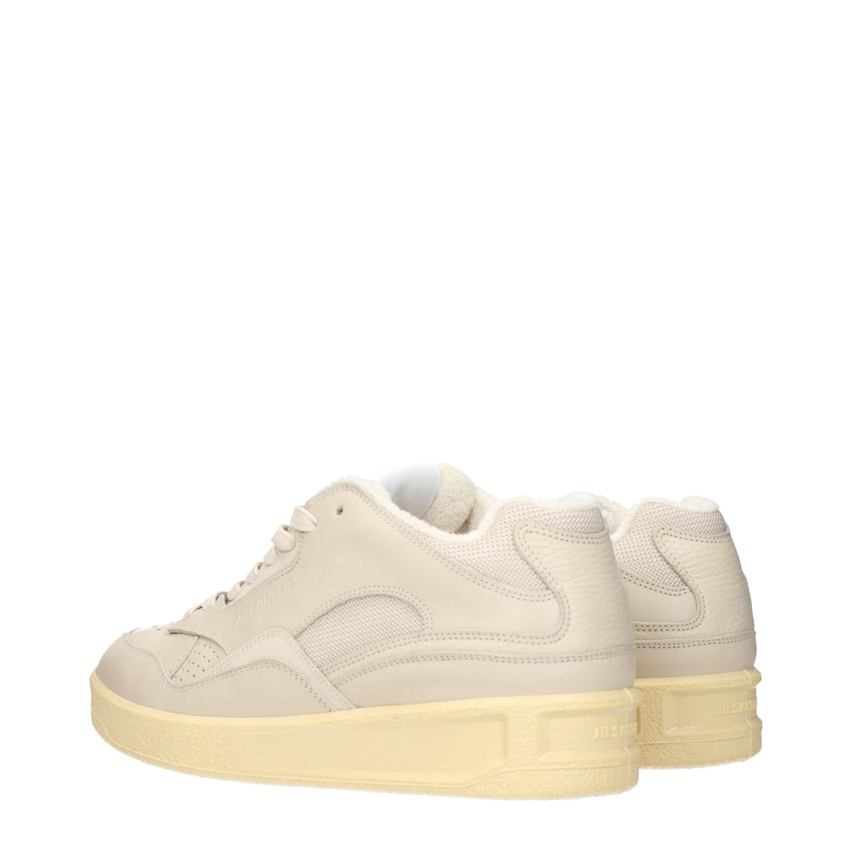 JIL SANDER Beige Leather Low Top Sneakers for Men