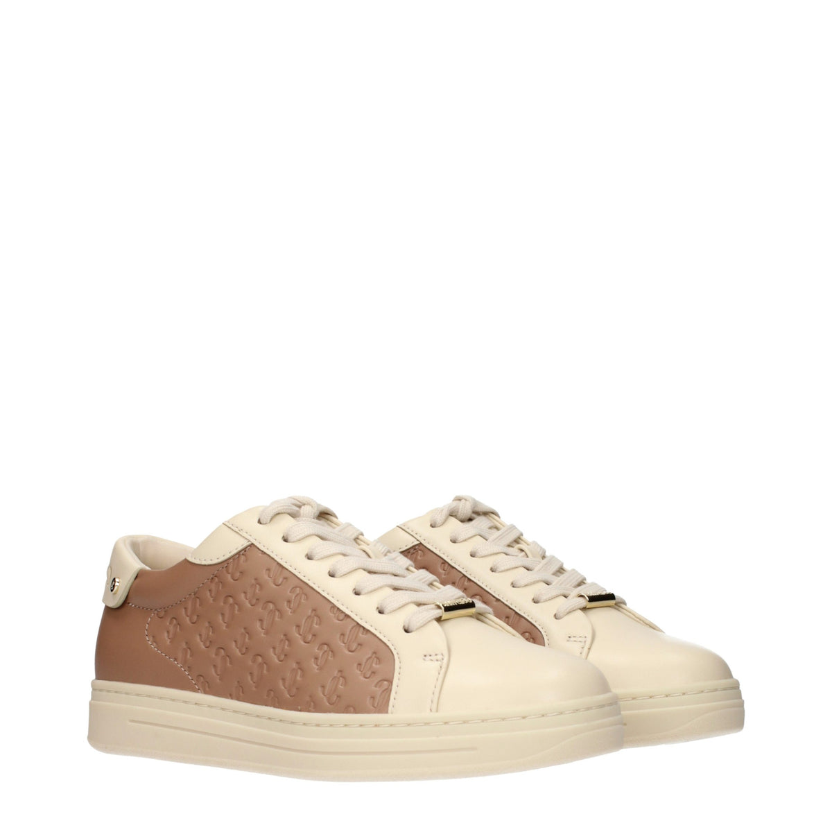 Jimmy Choo Beige Leather Low Top Sneakers for Women