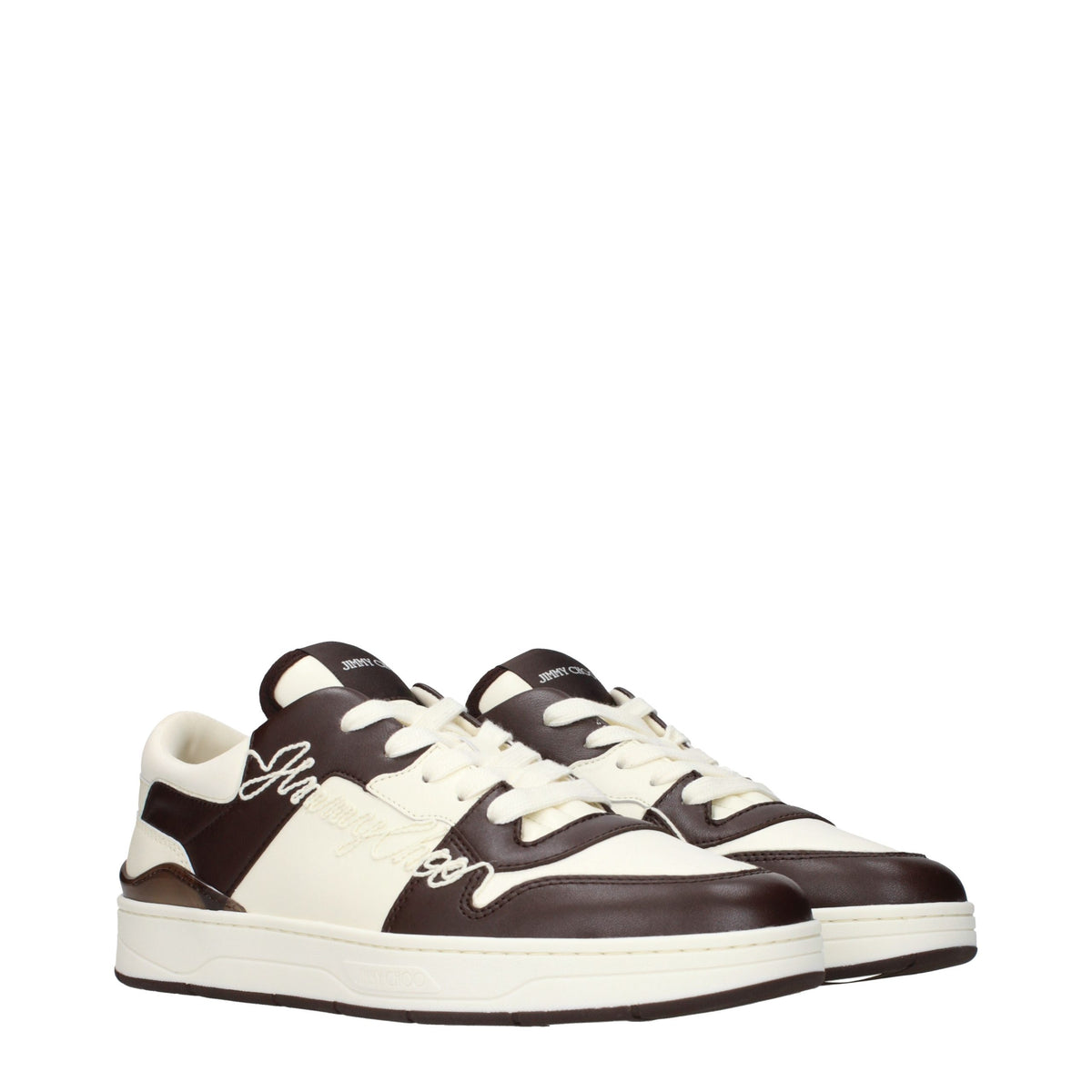 Jimmy Choo Beige Leather Low Top Sneakers for Men