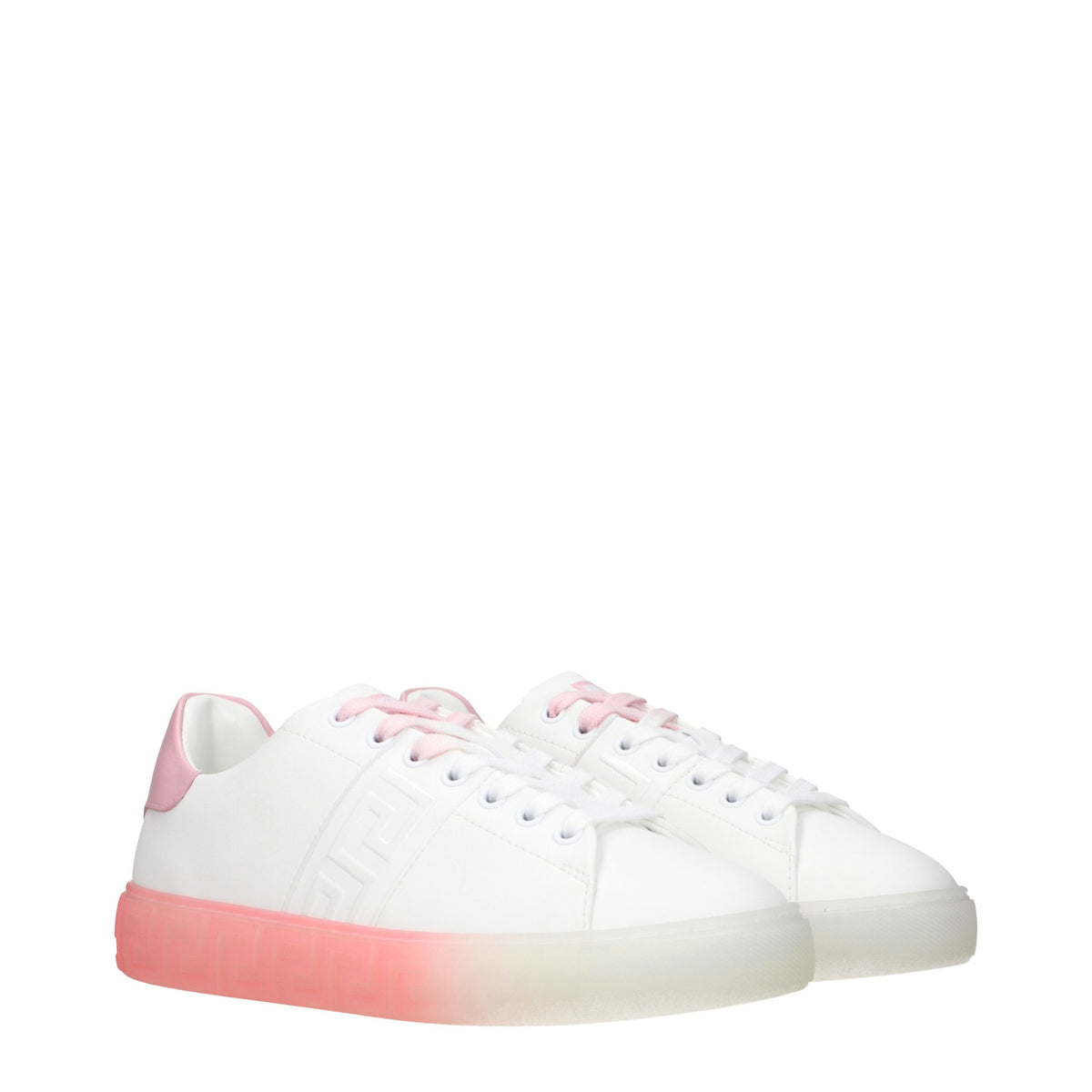 Versace White Leather Low Top Sneakers for Women
